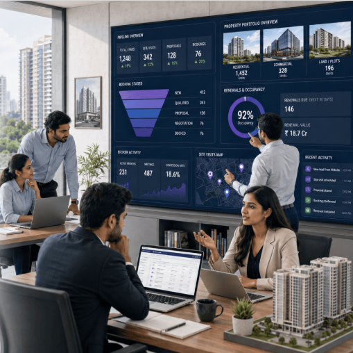 Real estate property management digital operations dashboard
